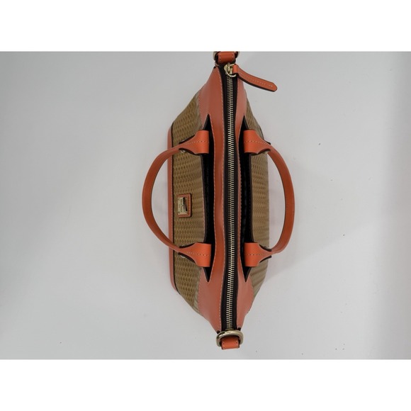 Dooney & Bourke Beacon Woven Domed Satchel Orange Brown - Picture 10 of 16